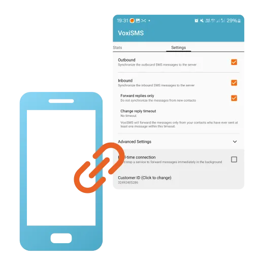 2. Link your phone **to Voxiplan**