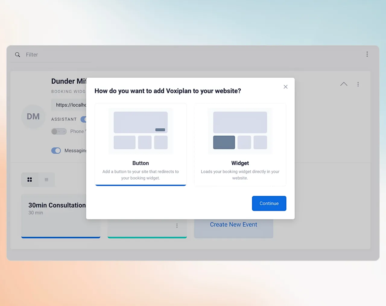 Embed Voxiplan on your website