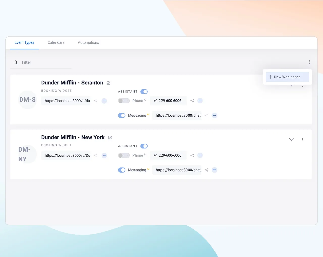 Manage workspaces